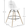 Buy Velvet Bar Stool - Scandinavian Design and Wooden Legs - Lumi White 61596 with a guarantee