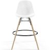 Buy Velvet Bar Stool - Scandinavian Design and Wooden Legs - Lumi White 61596 - in the EU