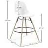 Buy Velvet Bar Stool - Scandinavian Design and Wooden Legs - Lumi White 61596 - prices