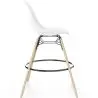 Buy Velvet Bar Stool - Scandinavian Design and Wooden Legs - Lumi White 61596 in the Europe