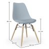 Buy Dining Chair with Cushion - Scandinavian Design and Wooden Legs - Lumi Light grey 61604 in the Europe