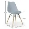 Buy Dining Chair with Cushion - Scandinavian Design and Wooden Legs - Lumi Light grey 61604 in the Europe