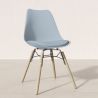 Buy Dining Chair with Cushion - Scandinavian Design and Wooden Legs - Lumi Light grey 61604 - prices