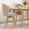 Buy Dining chair upholstered in white boucle - Seranda White 61606 in the Europe