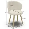 Buy Dining chair upholstered in white boucle - Seranda White 61606 in the Europe
