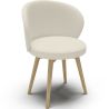 Buy Dining chair upholstered in white boucle - Seranda White 61606 - in the EU