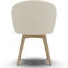 Buy Dining chair upholstered in white boucle - Seranda White 61606 with a guarantee
