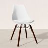 Buy Dining Chair with Cushion - Scandinavian Design and Wooden Dark Legs - Lumi White 61607 - prices