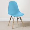 Buy Children's Chair - Scandinavian Design - Wooden Legs - Lumi Light blue 61695 - prices