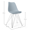 Buy Dining Chair with Cushion - Scandinavian Design and Metal Legs - Lumi Light grey 61728 - in the EU