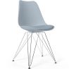 Buy Dining Chair with Cushion - Scandinavian Design and Black Metal Legs - Lumi Light grey 61728 at MyFaktory