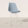 Buy Dining Chair with Cushion - Scandinavian Design and Black Metal Legs - Lumi Light grey 61728 - prices