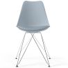 Buy Dining Chair with Cushion - Scandinavian Design and Black Metal Legs - Lumi Light grey 61728 - in the EU