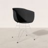 Buy Dining Chair - Scandinavian Style - Chrome Legs - Mangri Black 61730 - prices