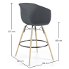 Buy Bar Stool - Scandinavian Style - Natural Wood Legs - Miscel Dark grey 61732 - prices