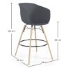 Buy Bar Stool - Scandinavian Style - Natural Wood Legs - Miscel Dark grey 61732 with a guarantee