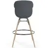 Buy Bar Stool - Scandinavian Style - Natural Wood Legs - Miscel Dark grey 61732 home delivery