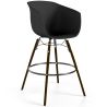 Buy Bar Stool - Scandinavian Style - Dark Wood Legs - Nubre Black 61733 at MyFaktory