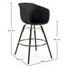 Buy Bar Stool - Scandinavian Style - Dark Wood Legs - Nubre Black 61733 with a guarantee