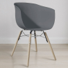 Buy Dining Chair - Scandinavian Style - Natural Wood Legs - Mangri Dark grey 61734 - prices