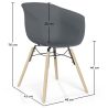 Buy Dining Chair - Scandinavian Style - Natural Wood Legs - Mangri Dark grey 61734 - prices