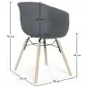 Buy Dining Chair - Scandinavian Style - Natural Wood Legs - Mangri Dark grey 61734 - prices