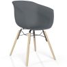 Buy Dining Chair - Scandinavian Style - Natural Wood Legs - Mangri Dark grey 61734 at MyFaktory