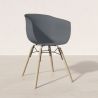 Buy Dining Chair - Scandinavian Style - Natural Wood Legs - Mangri Dark grey 61734 - prices