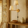 Buy Golden Wall Lamp with Cable and Two Shades - Glowena Cream 61743 home delivery