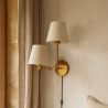 Buy Golden Wall Lamp with Cable and Two Shades - Glowena Cream 61743 at MyFaktory
