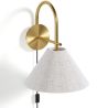 Buy Vintage Gold Wall Lamp with Plug and Switch - Lumella Brass 61745 home delivery