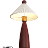 Buy Table Lamp with Wooden Base and White Cement Shade - Lumivie Brown 61735 in the Europe