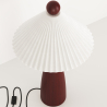 Buy Table Lamp with Wooden Base and White Cement Shade - Lumivie Brown 61735 home delivery