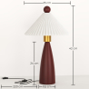 Buy Table Lamp with Wooden Base and White Cement Shade - Lumivie Brown 61735 - prices