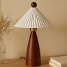 Buy Table Lamp with Wooden Base and White Cement Shade - Lumivie Brown 61735 at MyFaktory