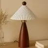 Buy Table Lamp with Wooden Base and White Cement Shade - Lumivie Brown 61735 at MyFaktory