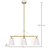 Buy Aged Gold Metal Ceiling Pendant Lamp with 3 Shades - Emberlux Gold 61736 - in the EU