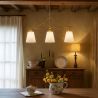Buy Aged Gold Metal Ceiling Pendant Lamp with 3 Shades - Emberlux Gold 61736 in the Europe