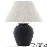 Buy Vintage Table Lamp - Ceramic Base and Fabric Shade - Goldina Black 61737 - in the EU