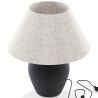 Buy Vintage Table Lamp - Ceramic Base and Fabric Shade - Goldina Black 61737 home delivery