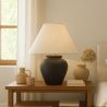 Buy Vintage Table Lamp - Ceramic Base and Fabric Shade - Goldina Black 61737 in the Europe