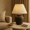 Buy Vintage Table Lamp - Ceramic Base and Fabric Shade - Goldina Black 61737 in the Europe
