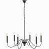 Buy Matte Black Metal Chandelier Style Pendant Lamp – 6 Arms - Lumora Black 61741 - in the EU