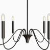 Buy Matte Black Metal Chandelier Style Pendant Lamp – 6 Arms - Lumora Black 61741 - prices