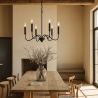 Buy Matte Black Metal Chandelier Style Pendant Lamp – 6 Arms - Lumora Black 61741 - in the EU