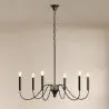 Buy Matte Black Metal Chandelier Style Pendant Lamp – 6 Arms - Lumora Black 61741 in the Europe