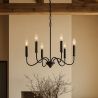 Buy Matte Black Metal Chandelier Style Pendant Lamp – 6 Arms - Lumora Black 61741 - prices