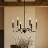 Buy Matte Black Metal Chandelier Style Pendant Lamp – 6 Arms - Lumora Black 61741 - prices