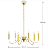 Buy Gold 6-Arm Pendant Lamp – Modern Chandelier Style in Metal - Aviana Gold 61742 - in the EU