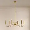 Buy Gold 6-Arm Pendant Lamp – Modern Chandelier Style in Metal - Aviana Gold 61742 - prices